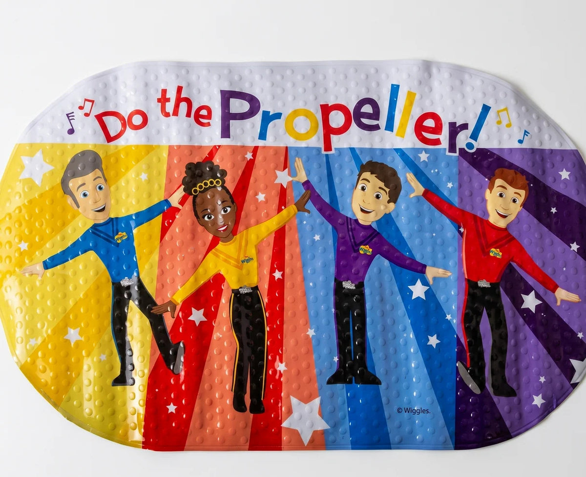 Wiggles Oval Kids Non Slip Oval Bath Mat - 69x39cm (Suction Cup)