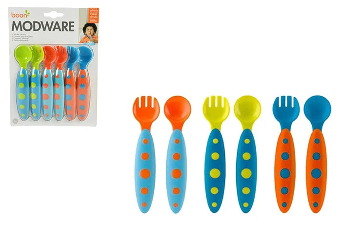 Toddler Modware Utensils - Teal/Lime