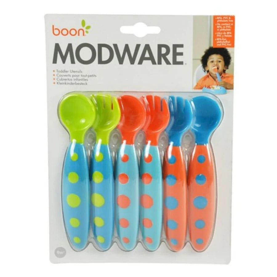 Toddler Modware Utensils - Teal/Lime