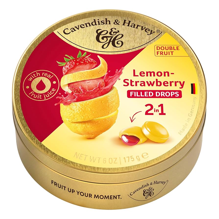 Lemon with Strawberry Filling Drops 175g