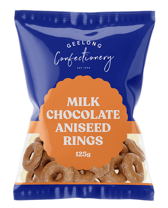 Milk Chocolate Aniseed Rings 125gm