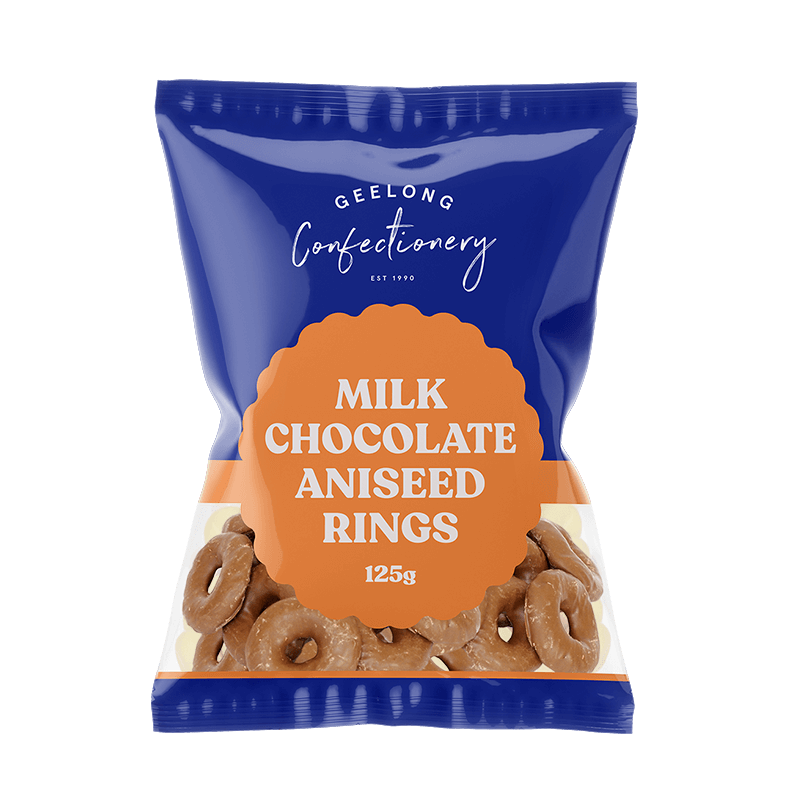 Milk Chocolate Aniseed Rings 125gm