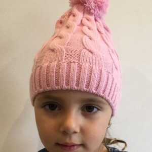Pink Cable Knitted Hat