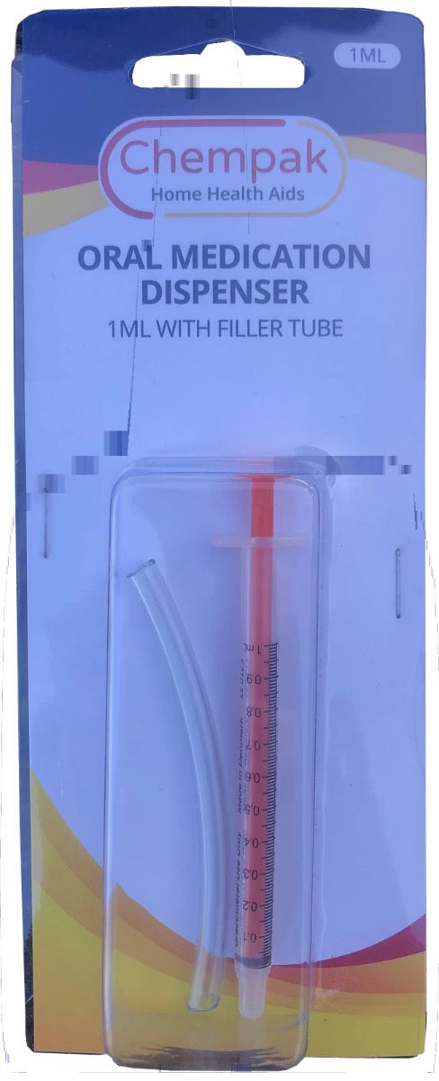 1ml, Oral med dispenser with filler tube PS401