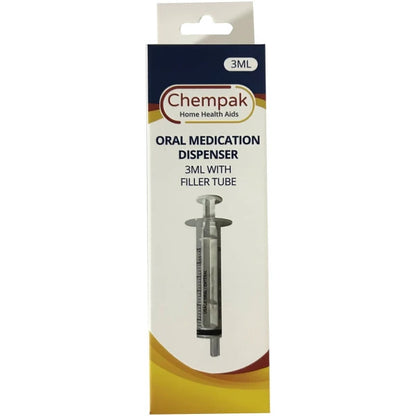 3ml, Oral med dispenser with filler tube