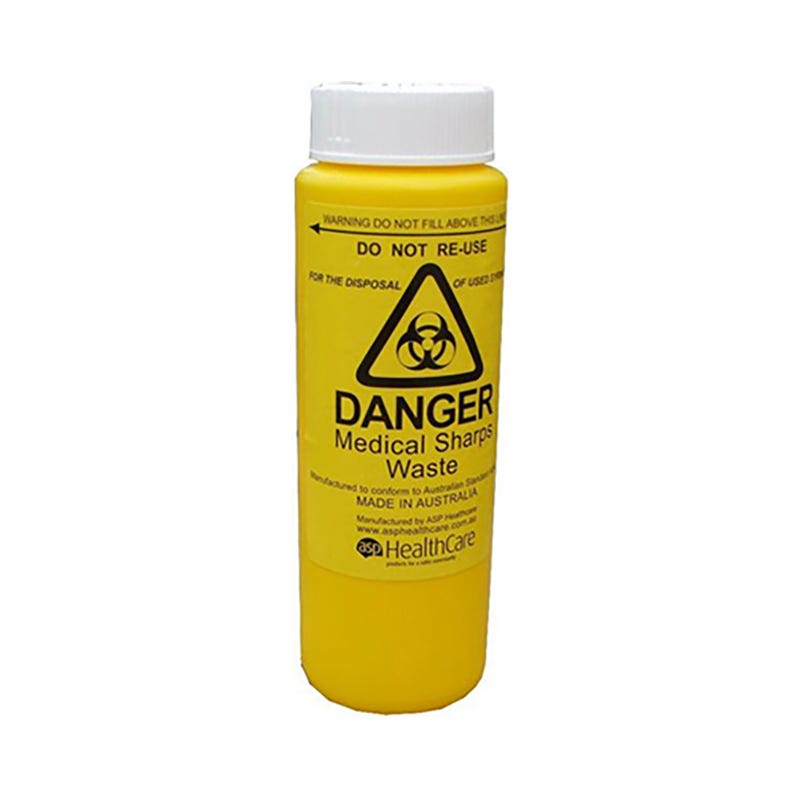 250ml Screw top Round Sharps Container
