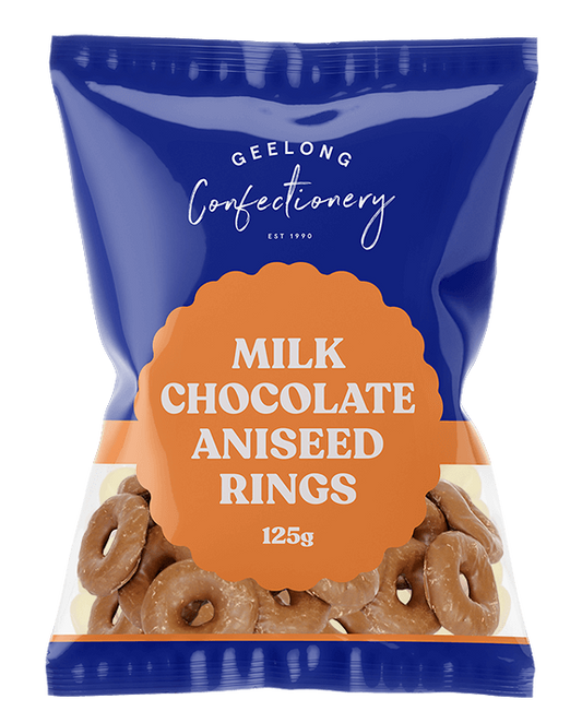 Milk Chocolate Aniseed Rings 125gm