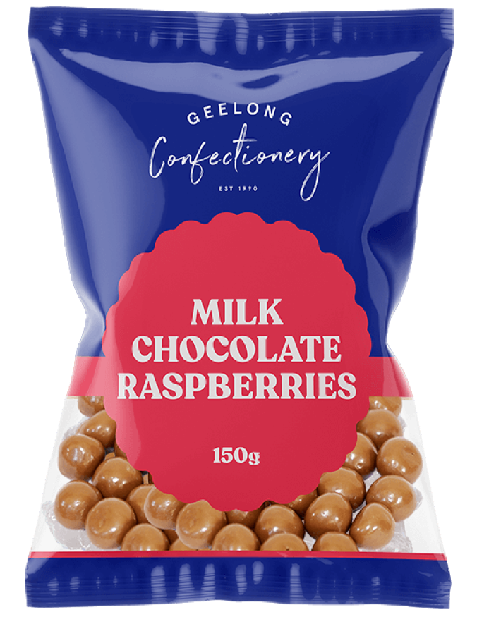 Milk Chocolate Raspberries, 150g