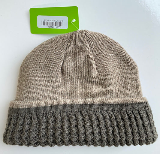 Reversible Beanie - CAMEL/TAUPE