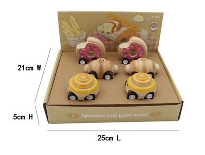 Wooden Pull Back Bakery (Box of 9)