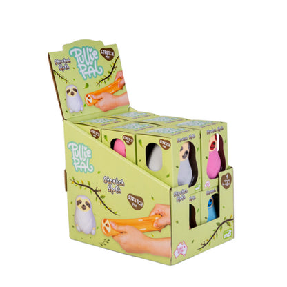 Box of 12, SLOTH Pullie Pal Stretch toy