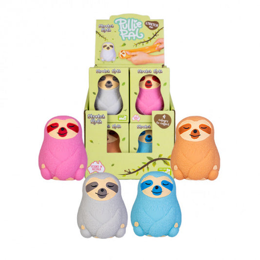 Box of 12, SLOTH Pullie Pal Stretch toy