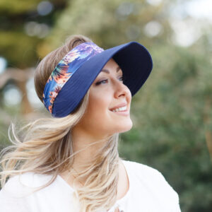WIDE Navy Flamingo Visor (ONE SIZE)
