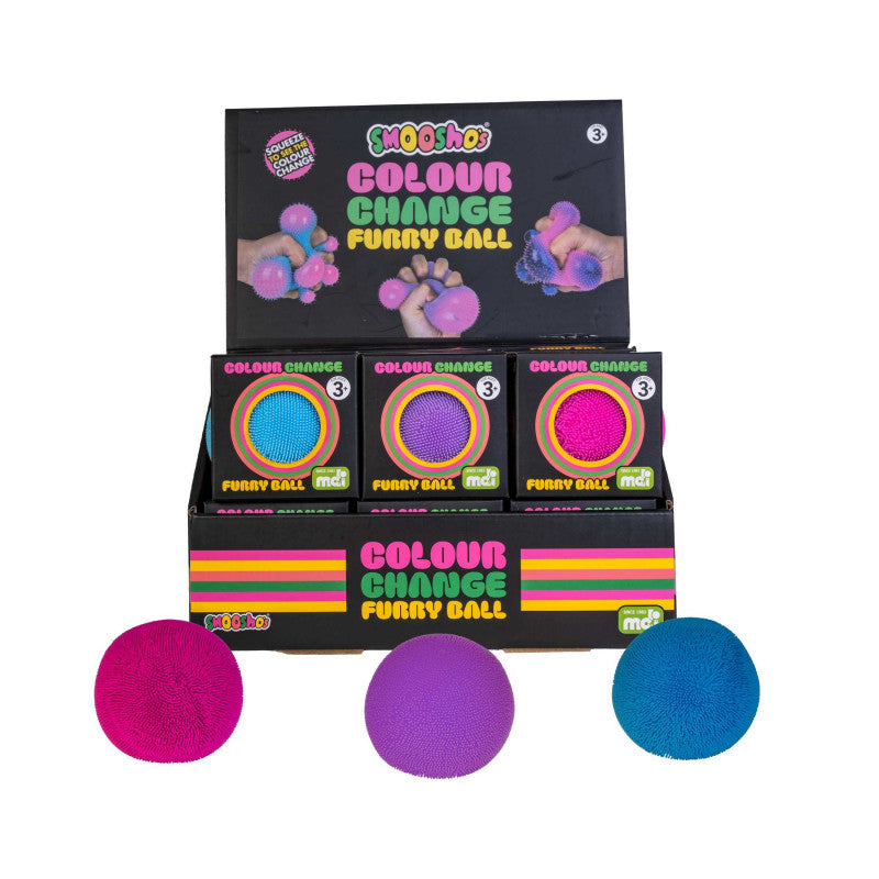 Box of 12, Smooshos FURRY Colour Change Ball