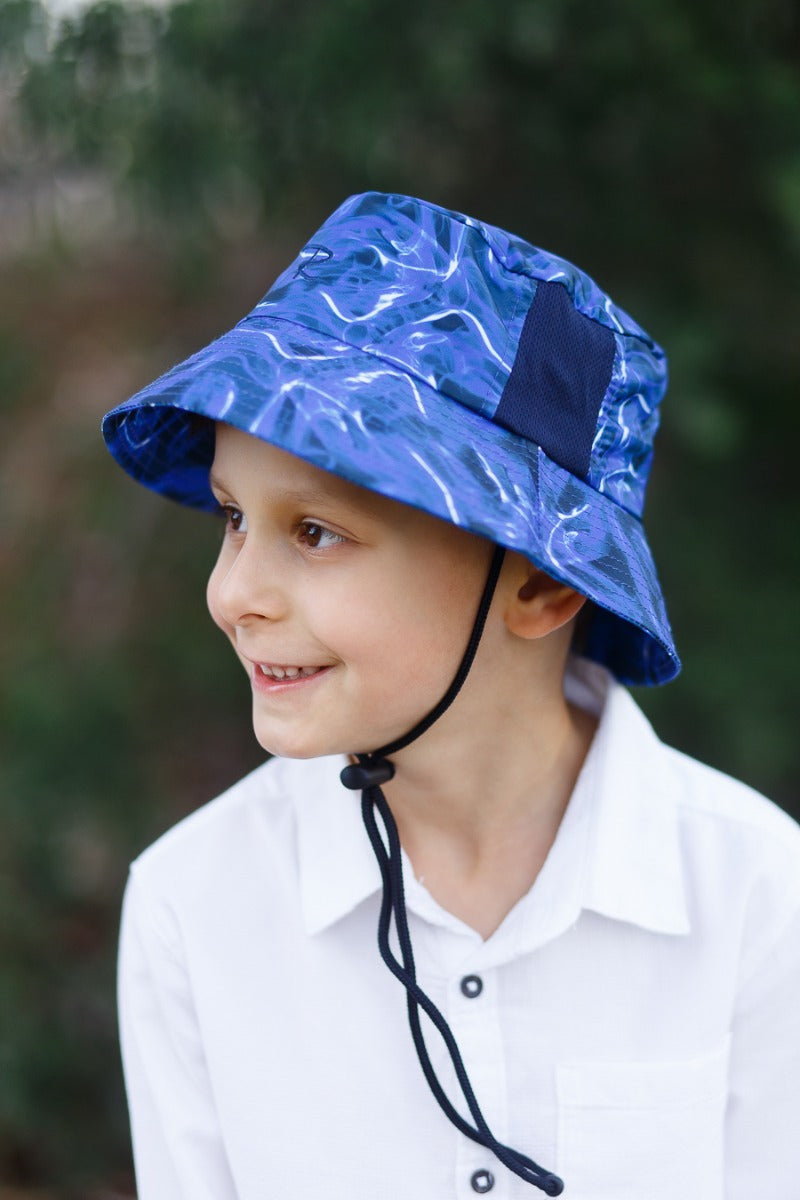 BLUE WAVE Microfibre Bucket Hat - LARGE
