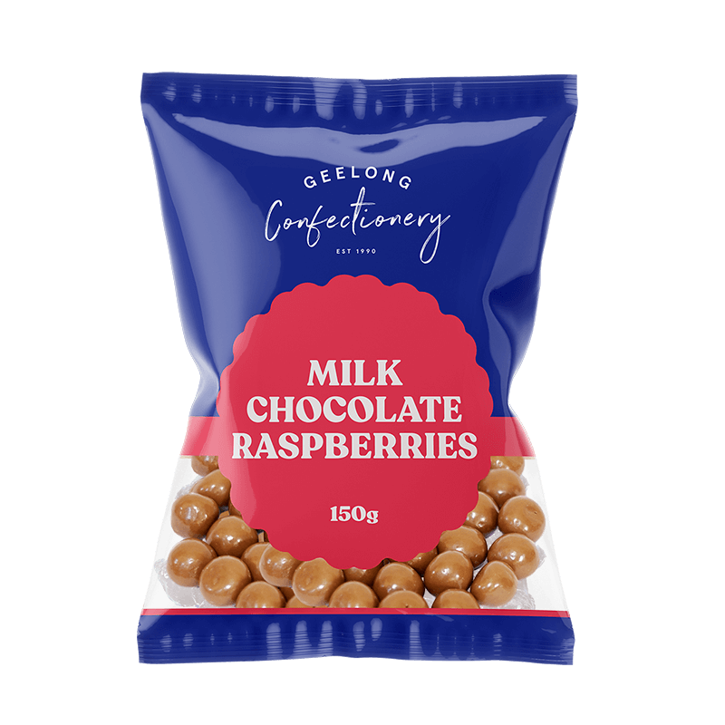 Milk Chocolate Raspberries, 150g