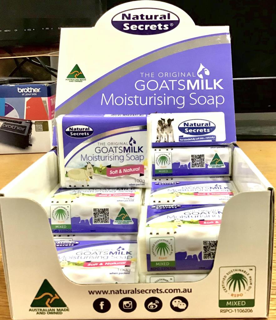 Box of 24, Goatsmilk Soap 100g Bar Natural Secrets