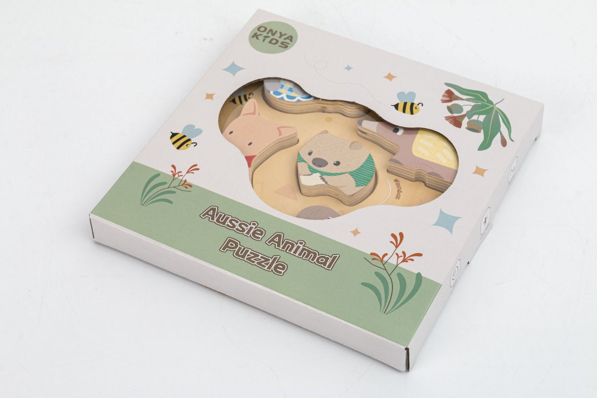 Wooden Aussie Animal Puzzle (Stacking Toy) Onya Kids