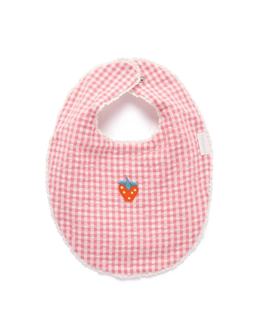 Strawberry Gingham Bib