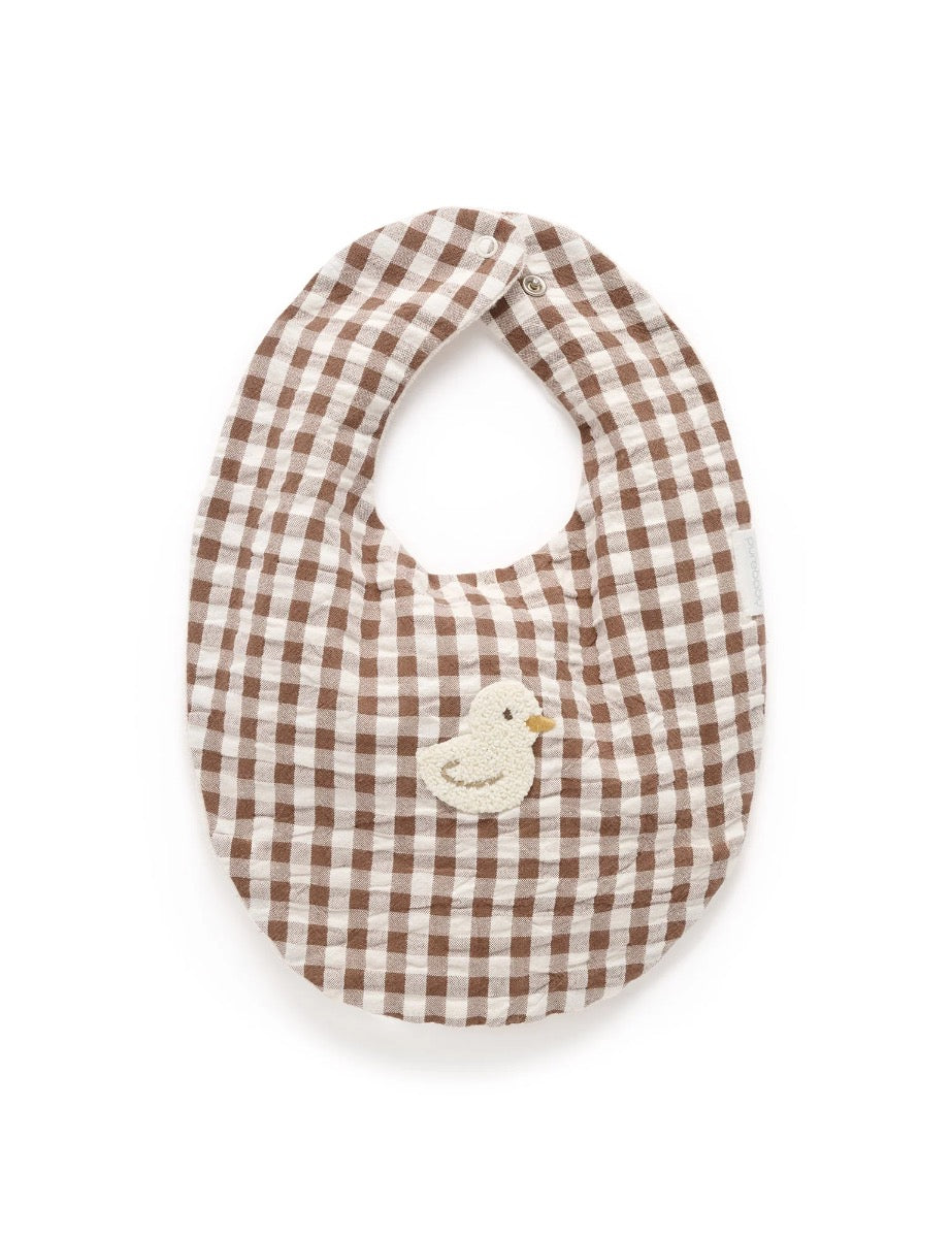 Choc Gingham Bib
