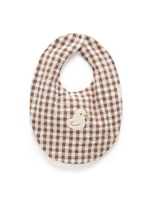 Choc Gingham Bib