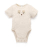 WHEAT Puppy Applique Bodysuit (000)