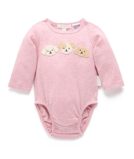 PINK Puppy Applique Bodysuit (000)