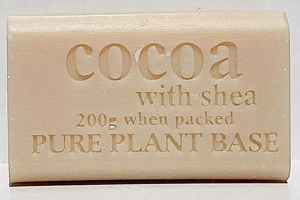 Box of 8, UNWRAPPED Cocoa & Shea Butter Pure Plant Oil Soap 200g