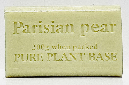 Box of 8, WRAPPED Parisian Pear, Pure Plant Oil Soap