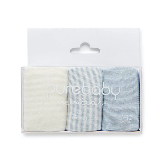 Pale Blue 3 Pack socks