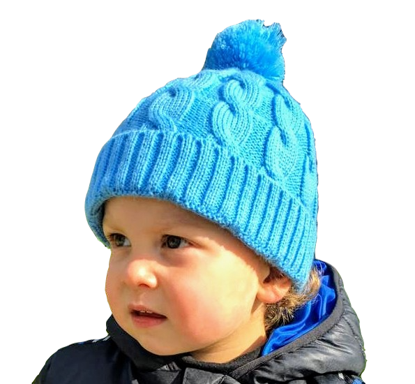 Blue Cable Knitted Hat