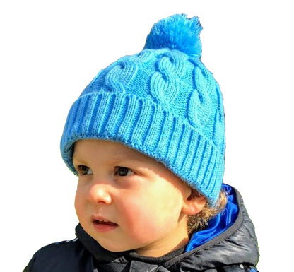 Blue Cable Knitted Hat