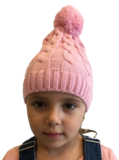 Pink Cable Knitted Hat