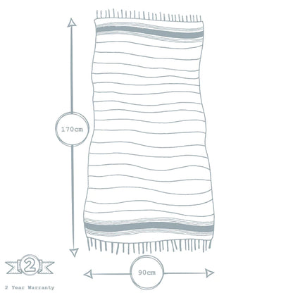 GREY 170x90, Turkish Beach Towel