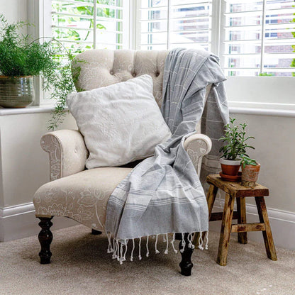 GREY 170x90, Turkish Beach Towel