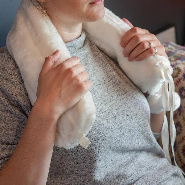 Cream COVER Plush for Long Hot Water Bottle
