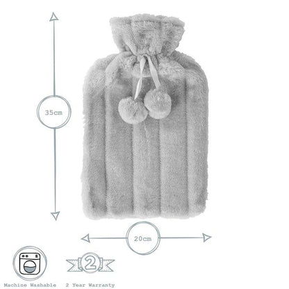 Dark Grey COVER Plush Hot Water Bottle - 20cm, 2L