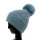 BLUE Lux Wool Blend Beanie with Pom