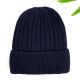 BLACK Solid Rib Beanie