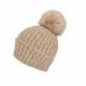BEIGE Lux Wool Blend Beanie with Pom
