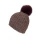 BROWN Lux Wool Blend Beanie with Pom