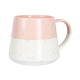 PINK 370ml Dipped Flecked Stoneware Belly Mug