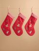 Red Embroidered Christmas Stocking