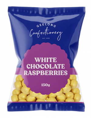 White Chocolate Raspberries, 150g 